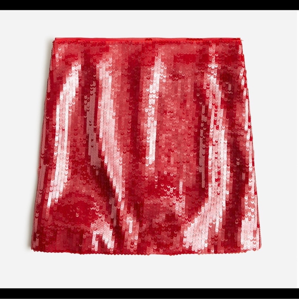 J. Crew Red Sequin Skirt